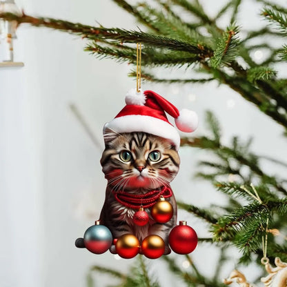 🎄10 Stück😻Katzen-Weihnachtsbaumschmuck✨Hängende Katzendekorationen