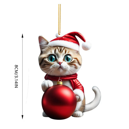 🎄10 Stück😻Katzen-Weihnachtsbaumschmuck✨Hängende Katzendekorationen