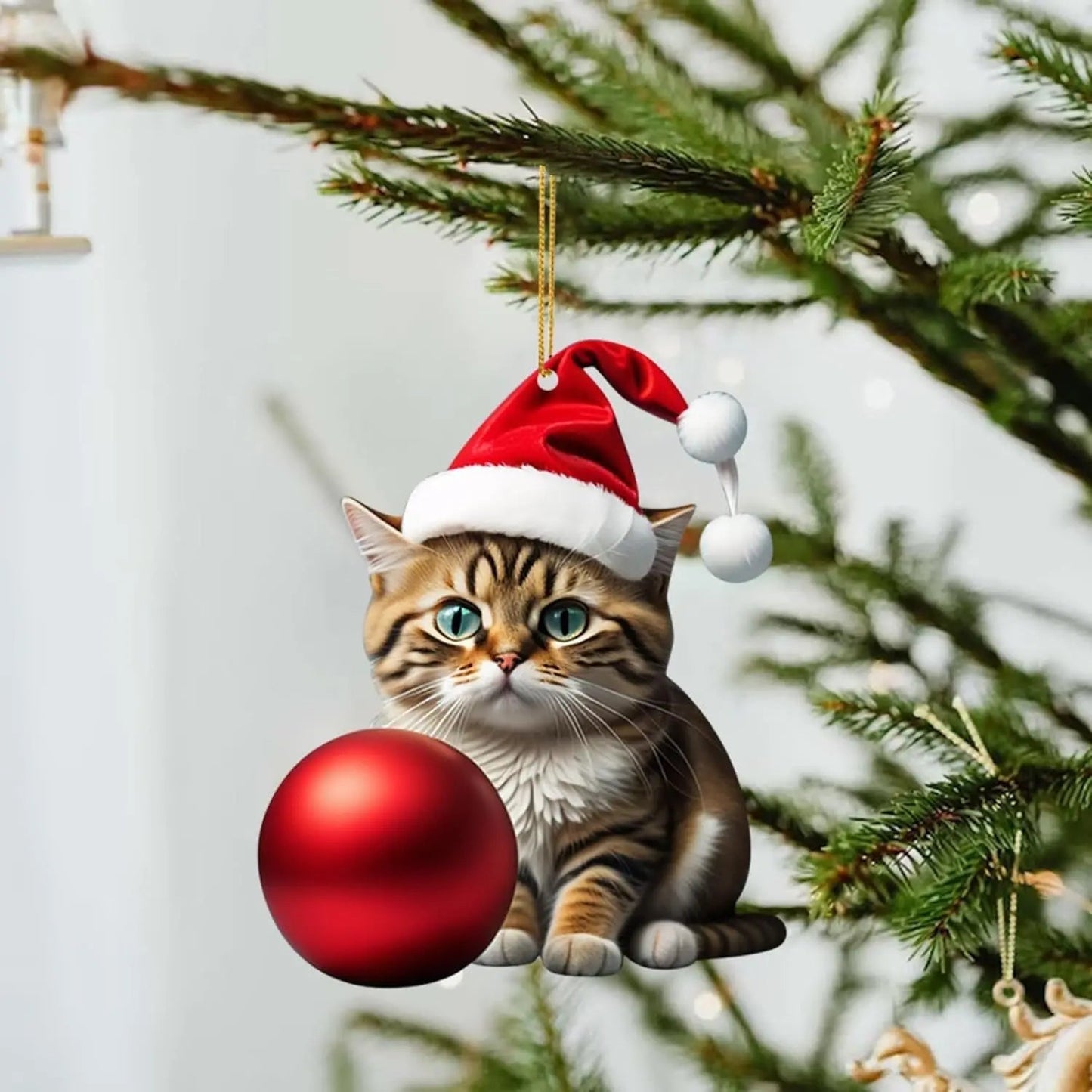 🎄10 Stück😻Katzen-Weihnachtsbaumschmuck✨Hängende Katzendekorationen