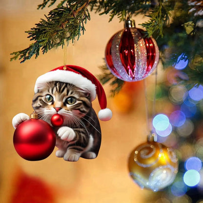 🎄10 Stück😻Katzen-Weihnachtsbaumschmuck✨Hängende Katzendekorationen