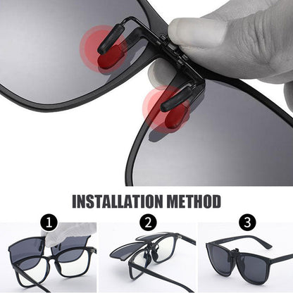 Neu Polarisierte Clip-on Flip Up Sonnenbrille