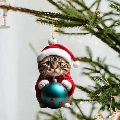 🎄10 Stück😻Katzen-Weihnachtsbaumschmuck✨Hängende Katzendekorationen