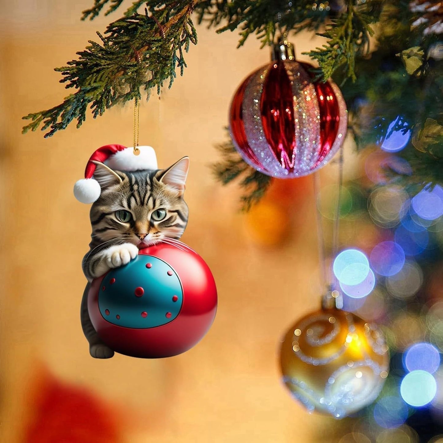 🎄10 Stück😻Katzen-Weihnachtsbaumschmuck✨Hängende Katzendekorationen