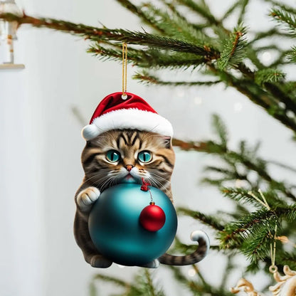 🎄10 Stück😻Katzen-Weihnachtsbaumschmuck✨Hängende Katzendekorationen